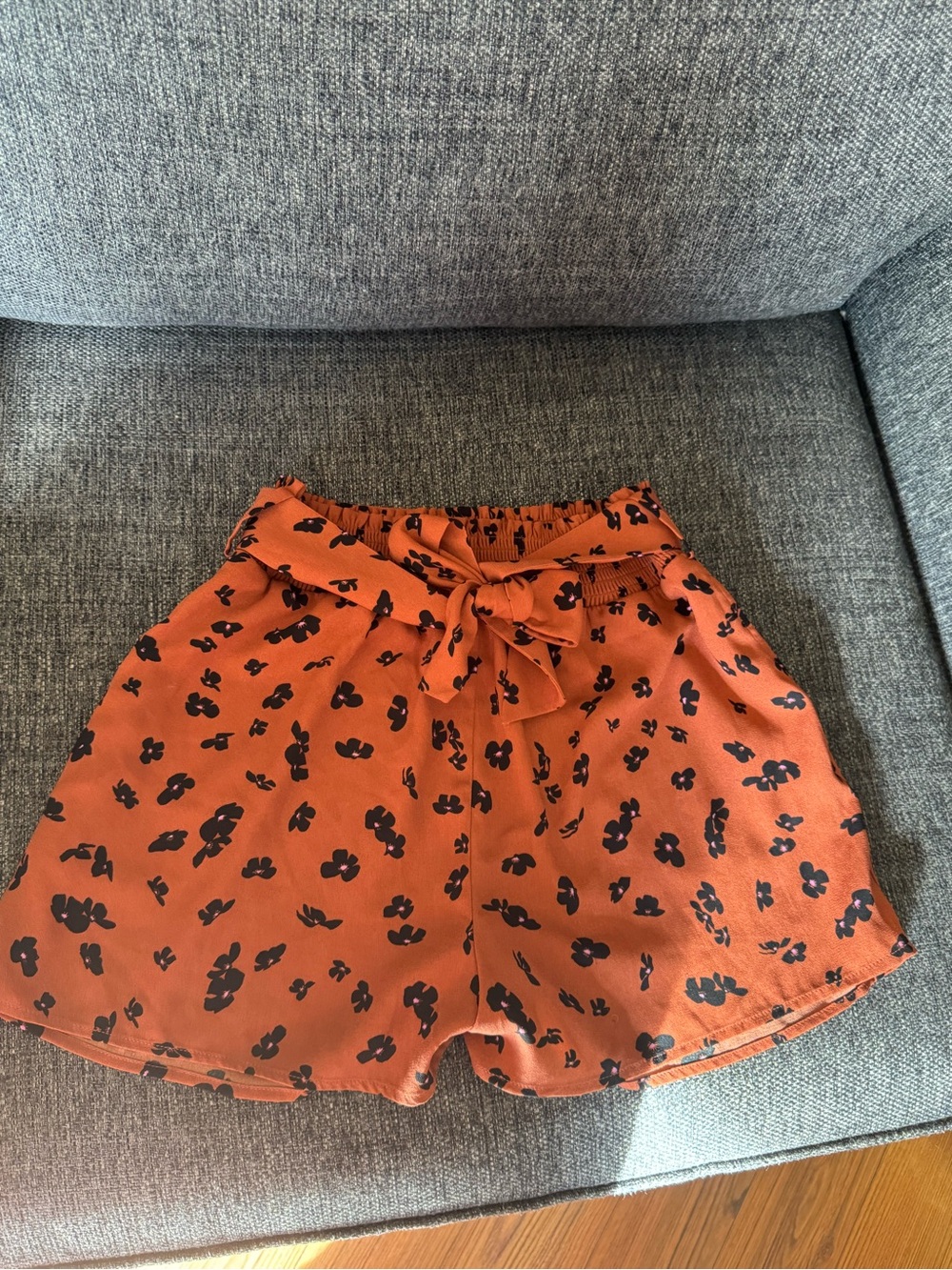 Leith Tie-Waist High-Rise Shorts Floral